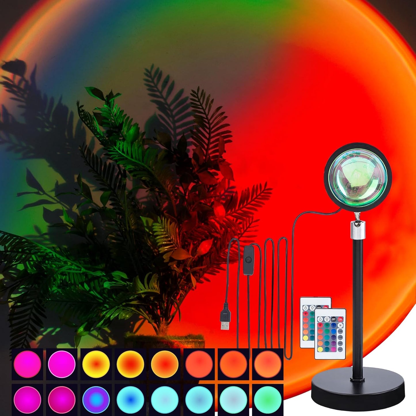 LÁMPARA PROYECTORA DE ATARDECERES CON 16 COLORES